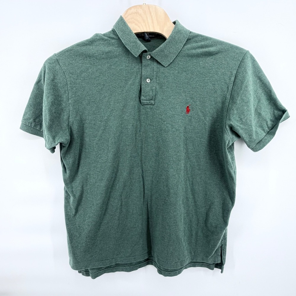 Polo Ralph Lauren Men XXL Heather Green Soft Cotton Short Sleeve Polo Shirt Pony